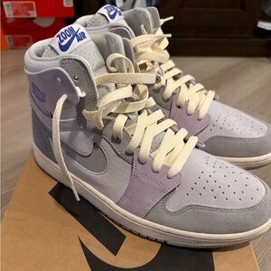 Nike Air Jordan 1 High Lavender & Gray with Cream Laces